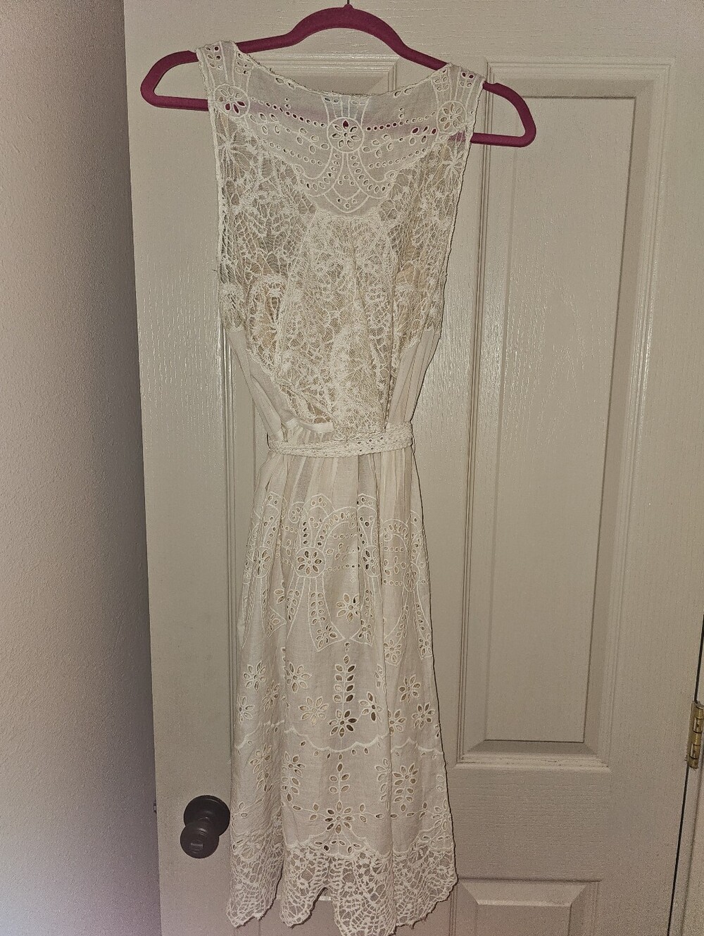 Anthropologie Lil Windward Lace Midi Dress in Cream - Picture 11 of 15